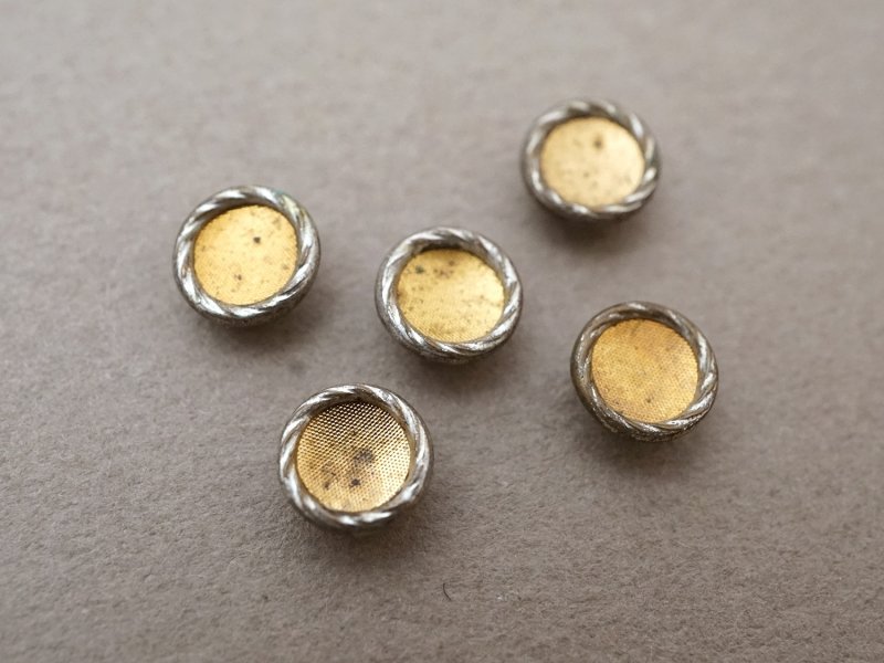 画像3: 【クリスマスセール2025対象外】19世紀 アンティーク 極小 メタルボタン 7mm 5点セット
