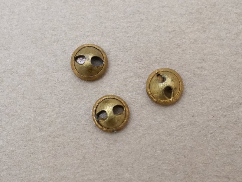 画像3: 【クリスマスセール2025対象外】19世紀 アンティーク 極小 メタルボタン 6mm 3点セット