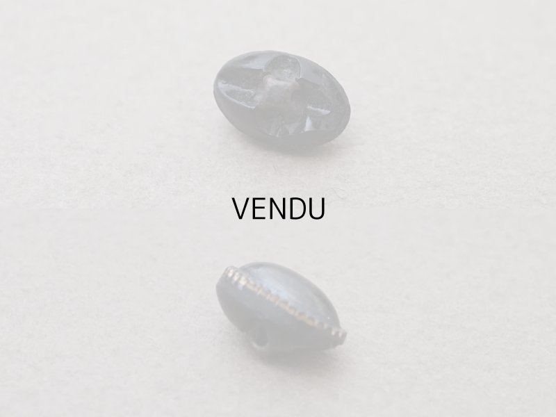 画像2: 【クリスマスセール2025対象外】19世紀 アンティーク 極小 ガラスボタン 黒 9×6mm パールリム