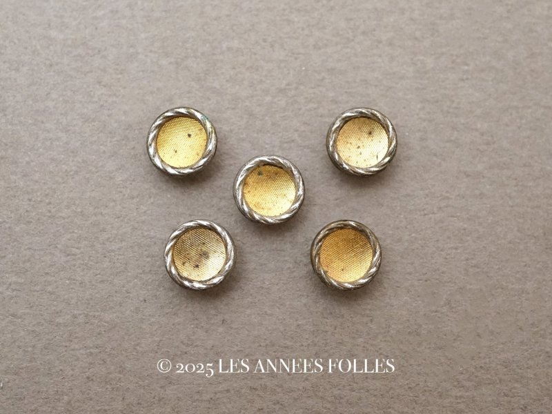 画像1: 【クリスマスセール2025対象外】19世紀 アンティーク 極小 メタルボタン 7mm 5点セット
