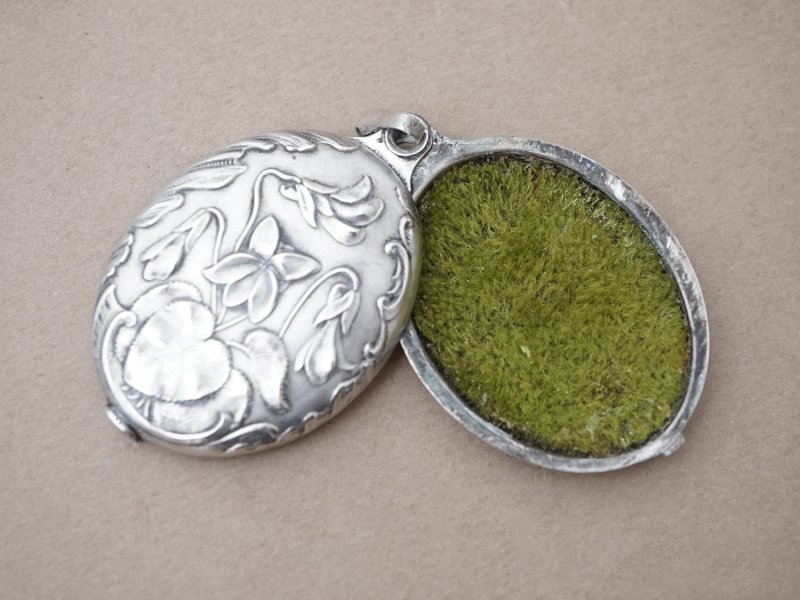 画像5: 【セール対象外】【クーポン対象外】アンティーク 菫 スライド式 ミラー シャトレーヌ用 シルバー製 