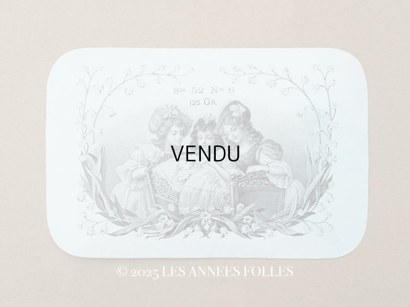 画像1: 【クリスマスセール2025対象外】未使用 アンティーク お菓子箱のラベル 鈴蘭のフレーム ドラジェ 