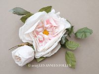【クリスマスセール2025対象外】1900年頃 アンティーク薔薇の大きな布花 パウダーピンク