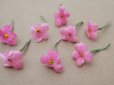 画像4: 【クリスマスセール2025対象外】アンティーク 勿忘草 ベルベットの布花  ピンク 9〜10ピースのセット 15mm (4)