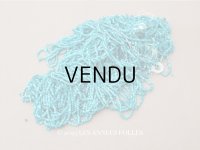 【クリスマスセール2025対象外】アンティーク ガラス製 サティネビーズ ターコイズブルー 119g 1cm=6粒