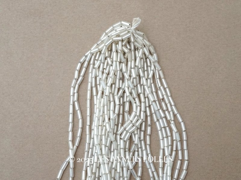 画像1: アンティーク ガラスビーズ 半透明＆シルバー ガラス製 5×2mm 36〜39g