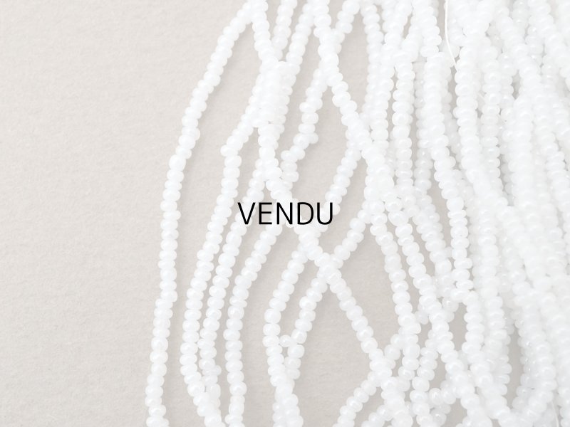 画像3: アンティーク 極小 パールホワイトのシードビーズ 1cm=10粒 72〜88g