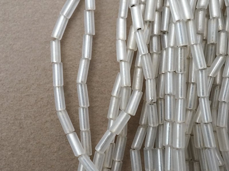 画像4: アンティーク ガラスビーズ 半透明＆シルバー ガラス製 5×2mm 36〜39g