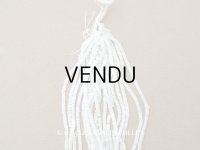 アンティーク ガラス製 サティネビーズ ホワイト 1cm=8粒 17〜19g