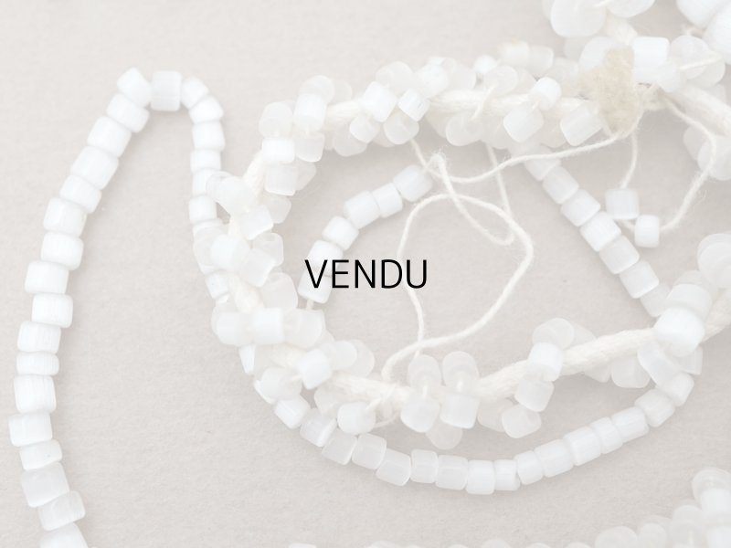 画像4: アンティーク 大粒 サティネビーズ オフホワイト ガラスビーズ