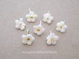 画像1: アンティーク 勿忘草 ベルベットの布花  オフホワイト 7ピースのセット 15mm (1)