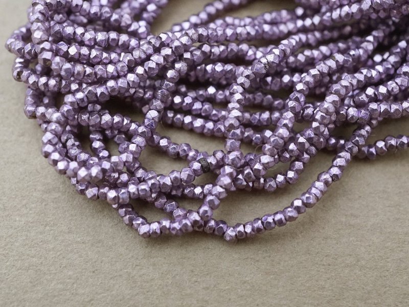 画像2: アンティーク メタル製 極小 カット入り ビーズ ラヴェンダー メタルビーズ キャビアビーズ P5