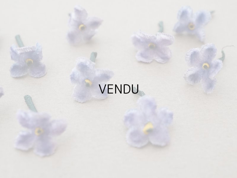 画像2: アンティーク 勿忘草の小さな布花 薄い青紫 11ピースのセット 約14mm