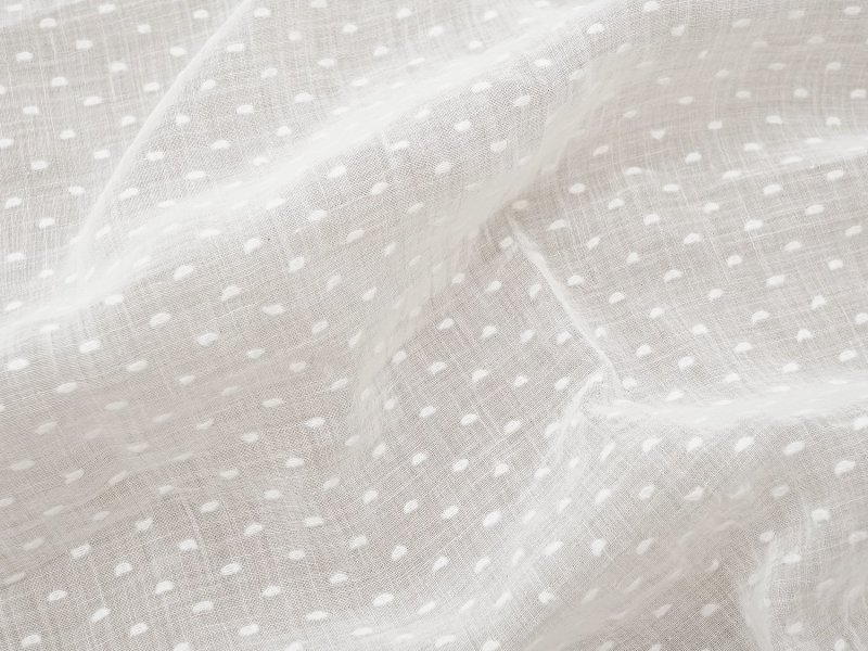 画像3: アンティーク  ドット刺繍入り コットンオーガンジー オフホワイト ファブリック 83×77cm