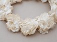 画像4: アンティーク 薔薇の布花のティアラ 花冠  オフホワイト (4)