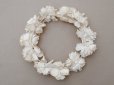 画像8: アンティーク 薔薇の布花のティアラ 花冠  オフホワイト (8)