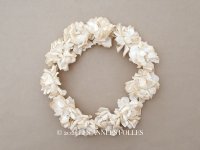 アンティーク 薔薇の布花のティアラ 花冠  オフホワイト