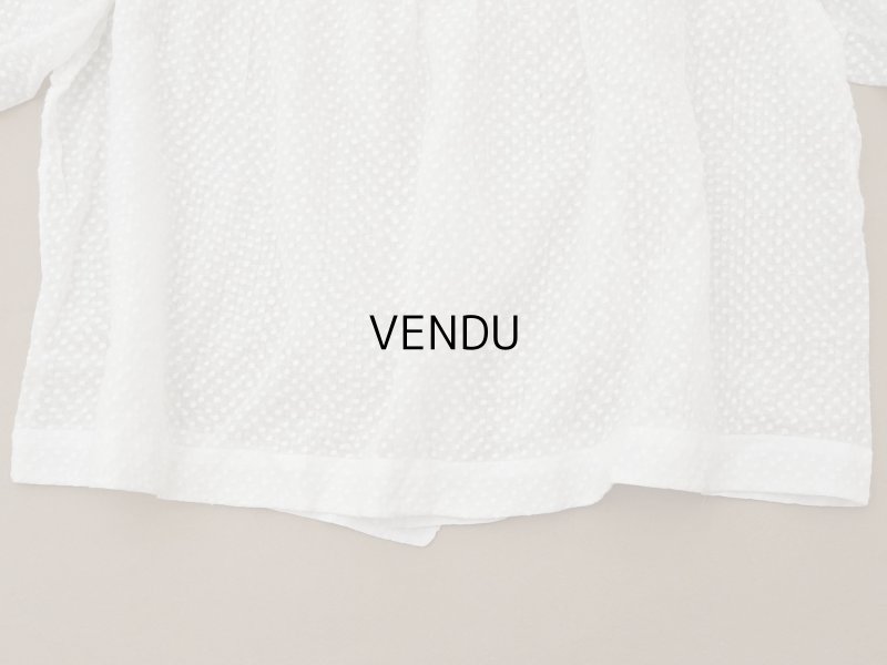 画像6: ＊蚤の市＊1900年頃 アンティーク ベビー用 ブラウスドット刺繍のコットンファブリック 