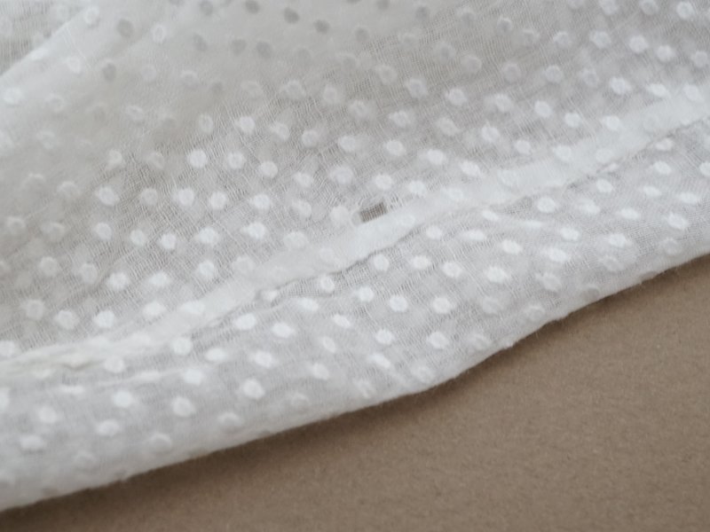 画像11: 1900年頃 アンティーク ベビー用 ブラウスドット刺繍のコットンファブリック 