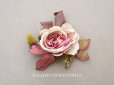 画像1: 1900年頃 アンティーク薔薇の布花 パウダーピンク (1)