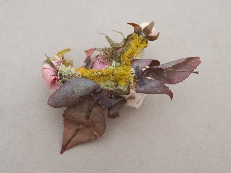 画像3: 1900年頃 アンティーク薔薇の布花 パウダーピンク