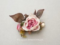 1900年頃 アンティーク薔薇の布花 パウダーピンク