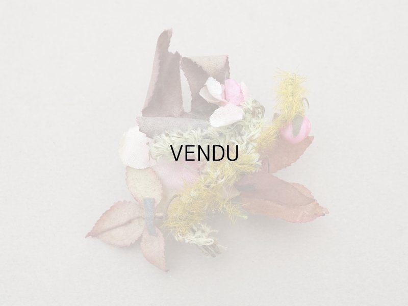 画像3: 1900年頃 アンティーク薔薇の布花 パウダーピンク