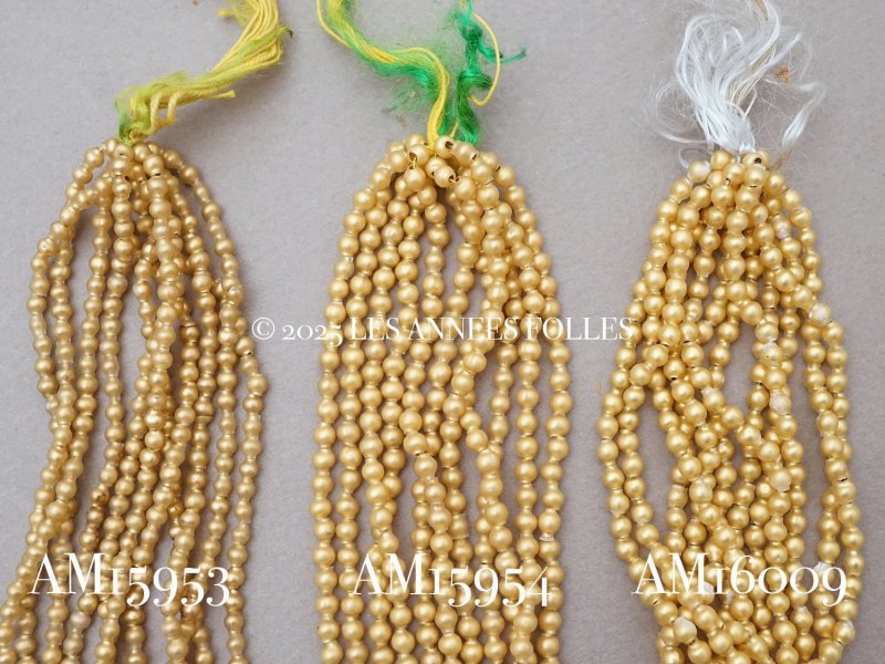 画像4: アンティーク スフレビーズ 丸 3mm強 ゴールド 吹きガラス製ビーズ 約930ピース