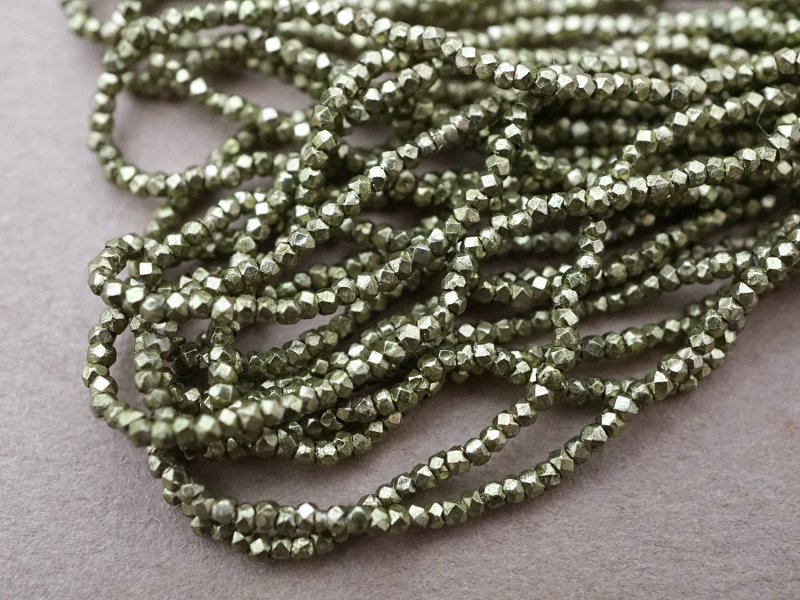 画像9: アンティーク 極小 カット入り メタルビーズ 枯れ草色 キャビアビーズ P5 メタル製 ビーズ
