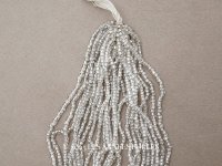 アンティーク ライン入り クリア＆シルバー シードビーズ ガラスビーズ 46〜63g