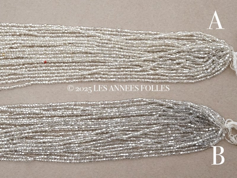 画像7: アンティーク カット入り クリア＆シルバー シードビーズ ガラスビーズ 31〜34g 1cm=6粒