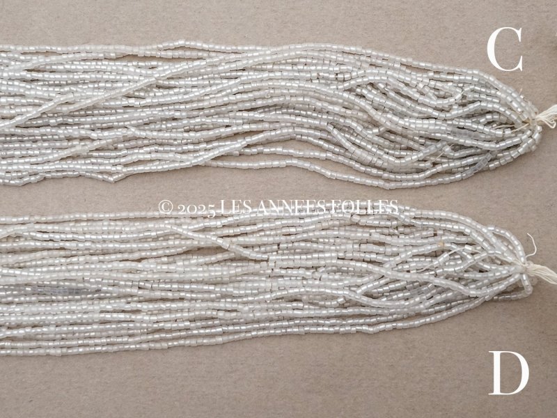 画像10: アンティーク シードビーズ 半透明＆シルバー ガラス製 1cm=7粒 26g