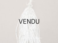 アンティーク ガラス製 サティネビーズ オフホワイト 1cm=9粒 21〜29g