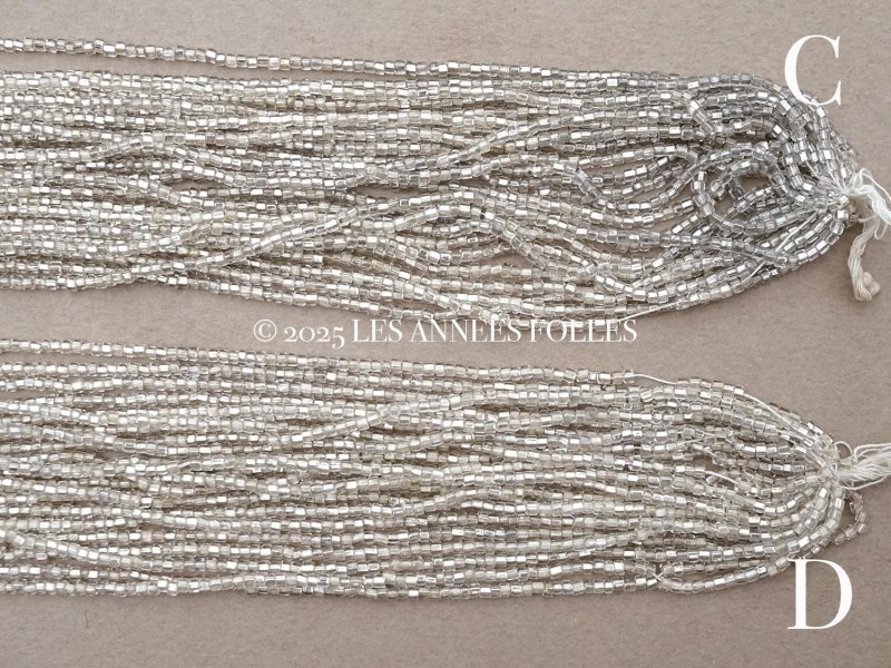 画像9: アンティーク カット入り クリア＆シルバー シードビーズ ガラスビーズ 31〜34g 1cm=6粒