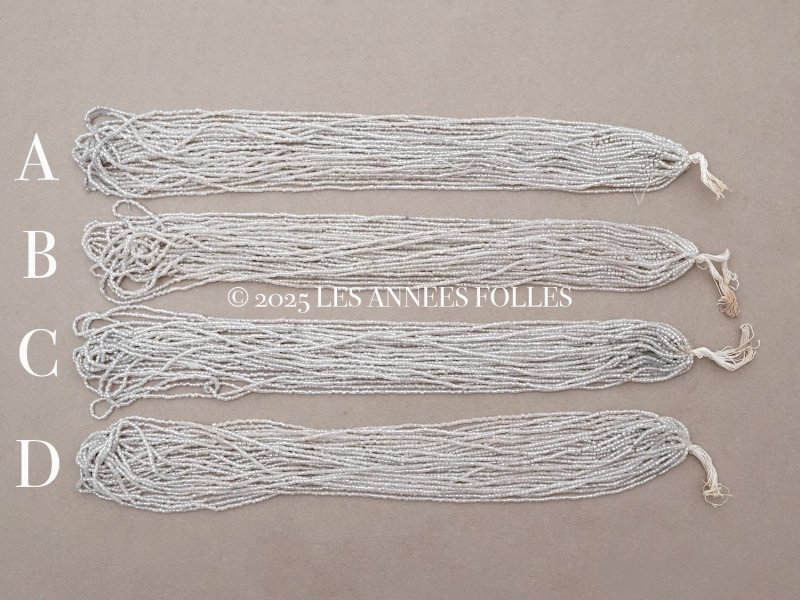 画像6: アンティーク シードビーズ 半透明＆シルバー ガラス製 1cm=7粒 26g