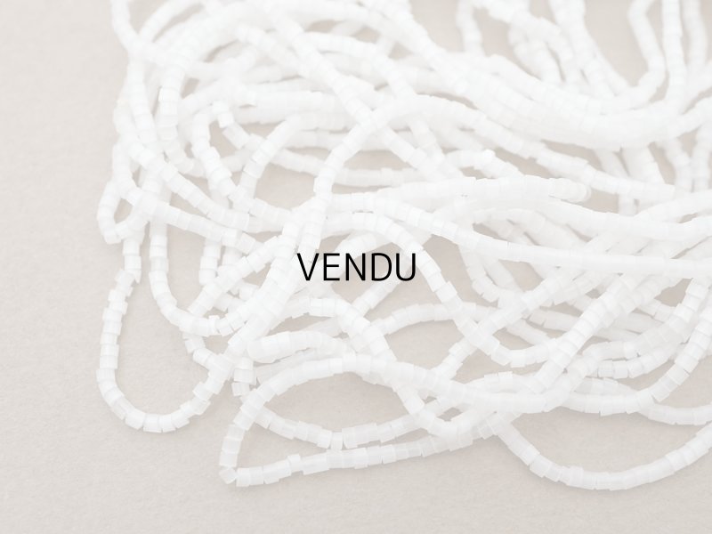 画像5: アンティーク ガラス製 サティネビーズ オフホワイト 1cm=9粒 21〜29g