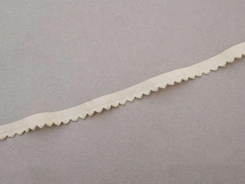 画像3: アンティーク スカラップトリム 刺繍入り ライトベージュ 1.7m 1cm幅 