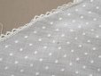 画像11: アンティーク  ドット刺繍入り コットンオーガンジー オフホワイト ファブリック テーブルクロス (11)