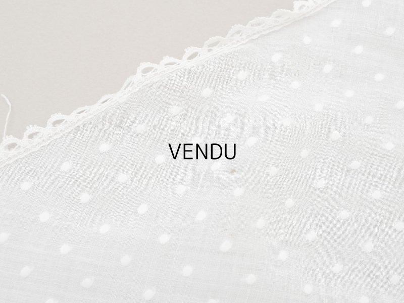 画像11: アンティーク  ドット刺繍入り コットンオーガンジー オフホワイト ファブリック テーブルクロス