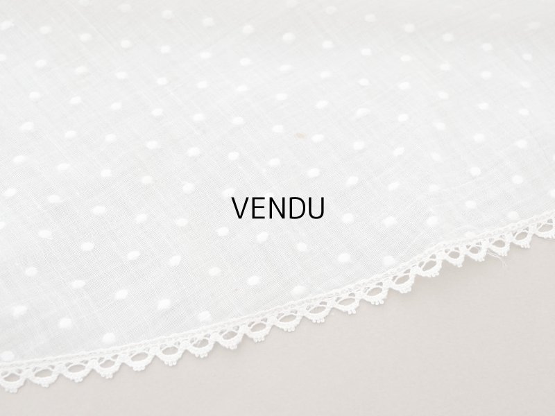 画像5: アンティーク  ドット刺繍入り コットンオーガンジー オフホワイト ファブリック テーブルクロス