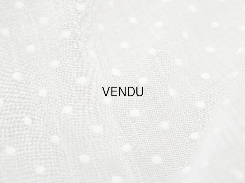 画像3: アンティーク  ドット刺繍入り コットンオーガンジー オフホワイト ファブリック テーブルクロス