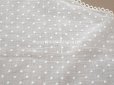 画像13: アンティーク  ドット刺繍入り コットンオーガンジー オフホワイト ファブリック テーブルクロス (13)