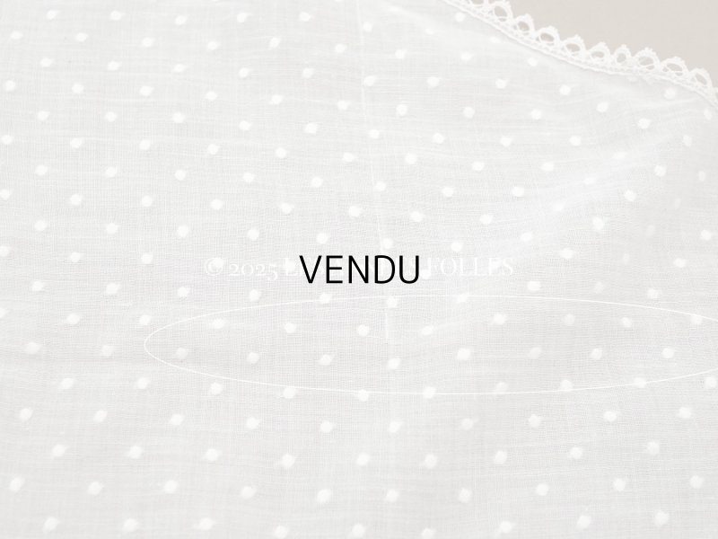 画像13: アンティーク  ドット刺繍入り コットンオーガンジー オフホワイト ファブリック テーブルクロス