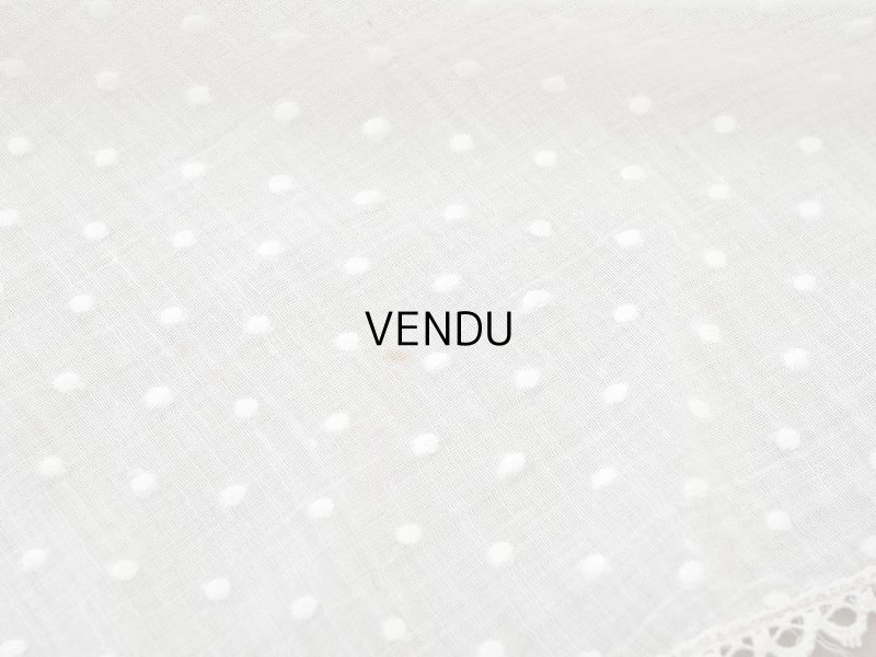 画像7: アンティーク  ドット刺繍入り コットンオーガンジー オフホワイト ファブリック テーブルクロス