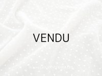 アンティーク  ドット刺繍入り コットンオーガンジー オフホワイト ファブリック テーブルクロス