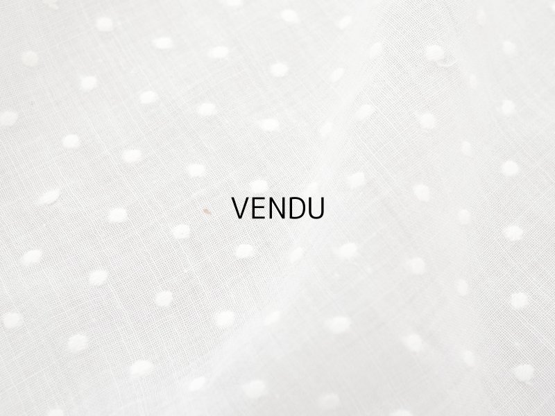 画像8: アンティーク  ドット刺繍入り コットンオーガンジー オフホワイト ファブリック テーブルクロス