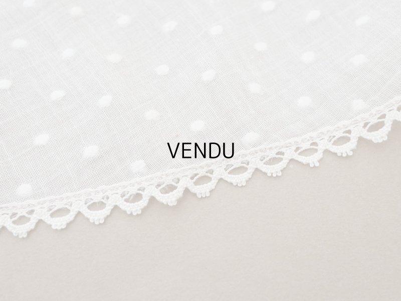 画像6: アンティーク  ドット刺繍入り コットンオーガンジー オフホワイト ファブリック テーブルクロス