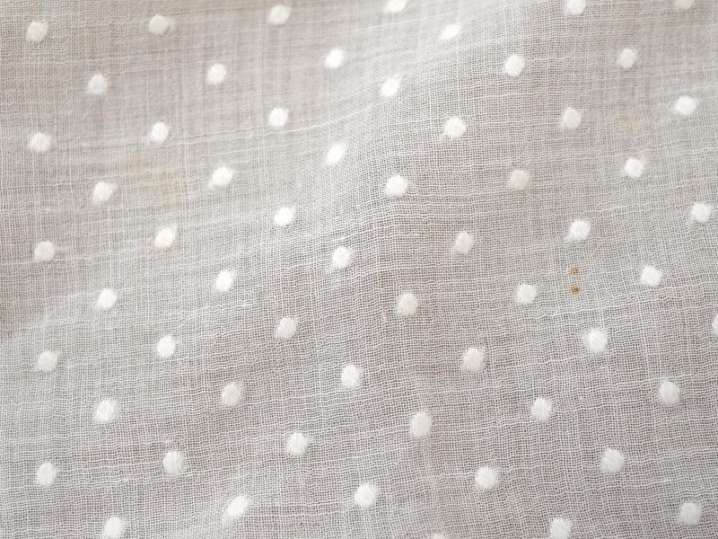 画像10: アンティーク  ドット刺繍入り コットンオーガンジー オフホワイト ファブリック テーブルクロス