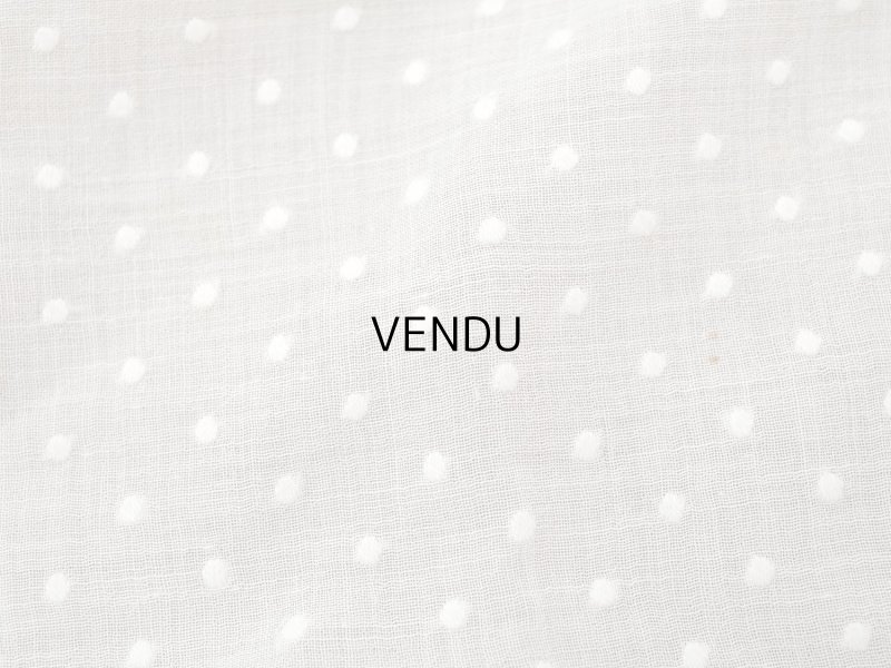 画像10: アンティーク  ドット刺繍入り コットンオーガンジー オフホワイト ファブリック テーブルクロス