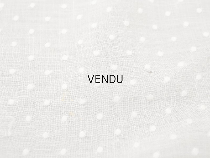 画像9: アンティーク  ドット刺繍入り コットンオーガンジー オフホワイト ファブリック テーブルクロス